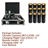 Bothlighting 12 pièces avec étui, nouveau produit, projecteurs Chroma Cannons RGBAW UV 6-en-1 LED à batterie pour éclairage de mariage, DJ, fête, événement