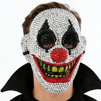 Masques de clown et de crâne en plastique sertis de diamants en gros pour Halloween, Noël, anniversaires, fêtes du Nouvel An