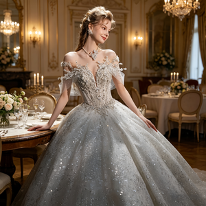 <span class=keywords><strong>Abito</strong></span> <span class=keywords><strong>da</strong></span> <span class=keywords><strong>sposa</strong></span> elegante stile Boho a trapezio <span class=keywords><strong>taglie</strong></span> <span class=keywords><strong>forti</strong></span>, alta qualità, decorazione floreale sul collo, motivo in pizzo, vita naturale - Product Image 5