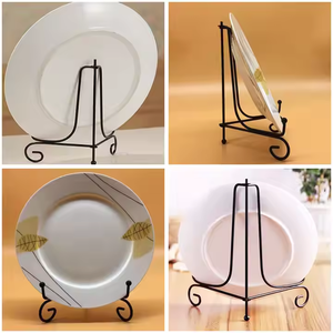 Support de plaque pliable de 6 pouces support de cadre photo support de chevalet en fer noir présentoir pour décor photo tablettes de table - Product Image 5