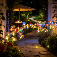 Lampes solaires LED en forme de papillon, lampes décoratives en fibre optique pour jardin, allée, patio
