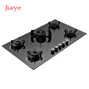 Venta al por mayor caliente-Venta de 5 quemadores de vidrio templado plegable encimera de gas Flip quemador incorporado estufa de gas de vidrio encimera de gas - Product Image 1