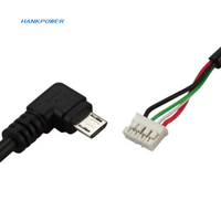 Câble de charge et de données Micro USB mâle vers JST Molex Ph2.0 à 2, 3, 4, 5, 6 broches, coudé à 90 degrés (haut, bas, gauche, droite)