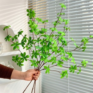 Qingyu Chronicle - Branche unique de verdure artificielle en soie, fleur artificielle, décoration intérieure et extérieure, feuilles vertes, ornement végétal - Product Image 1