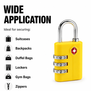 <span class=keywords><strong>Cadenas</strong></span> de voyage ergonomique à coque incurvée, <span class=keywords><strong>3</strong></span> <span class=keywords><strong>chiffres</strong></span>, code TSA007, avec trou pour clé maîtresse, <span class=keywords><strong>cadenas</strong></span> de sécurité à cadran - Product Image 6