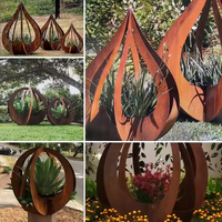 Sculpture ornementale personnalisée en acier corten, grand pot à fleurs