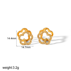 <b>Clip</b>-on Earrings <b>Star</b> Shape Zinc Alloy 18k Gold Plated Party Jewelry TE6898-FW - Product Image 4