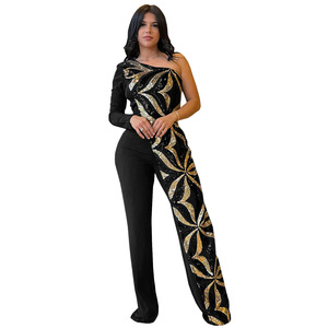 Combinaison pantalon <span class=keywords><strong>longue</strong></span> à sequins sans bretelles pour femme, idéale pour les soirées d'été – Ensemble une pièce - Product Image 6