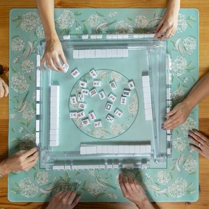 Tapis de Mahjong portable, design enroulable avec sac de transport, impression personnalisée en usine, housse de table de jeu pliable pour voyage, tapis antidérapant - Product Image 6