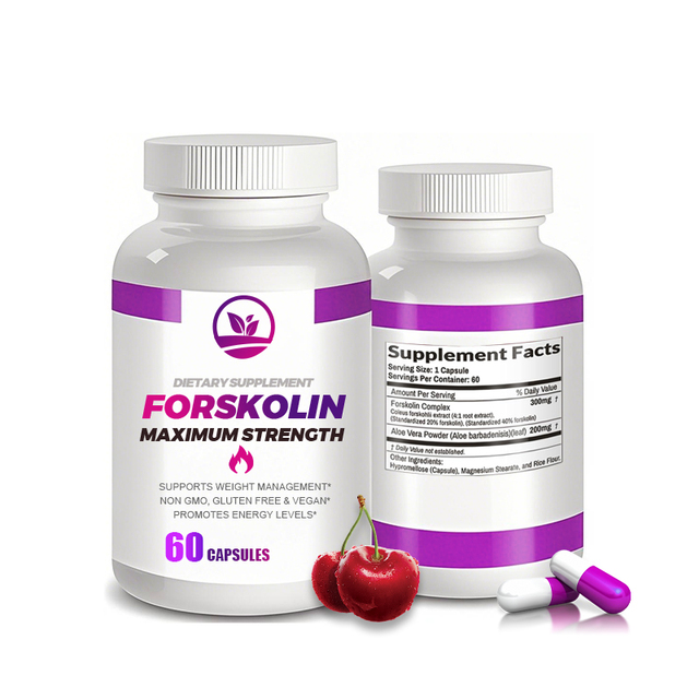 OEM/ODM Premium Maximum Strength Forskolin Capsules with Standardized Extract for Adult Men Women Weight Management Support Care