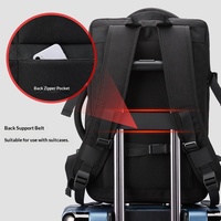 Mochila Expandible de Mezclilla para Hombre, 37L, Gran Capacidad, para Portátil, con Separación para Ropa Húmeda y Seca, para Viajes de Negocios y Desplazamientos Cortos