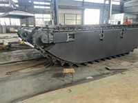 Pontón Flotante Anfibio Personalizado de 7 Toneladas Resistente a la Corrosión para Excavadora, para Trabajos de Control de Inundaciones