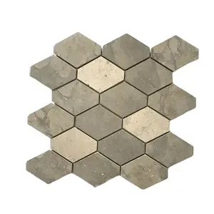 Полированная шестиугольная мозаичная плитка из серого камня для напольной и внутренней плитки