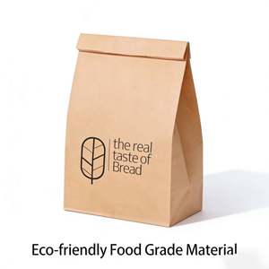 Sacs en papier kraft imprimés flexo de qualité alimentaire, recyclables, écologiques, résistants à la graisse, haut de gamme, avec poignée et logo personnalisable - Product Image 4