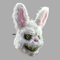 Wellinology Bloody Bunny Mask Halloween Scary Mask Bear Rabbit Bunny Mask, Plush Animal Head Mask, Cosplay Costume Props Party