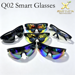 Lunettes intelligentes IA Q02 pour l'extérieur avec caméra 8MP, stabilisation optique (OIS) et électronique (EIS), anti-tremblement, traduction IA en temps réel, appels Bluetooth, musique, haut-parleur AAC, double micro, unisexe - Product Image 1