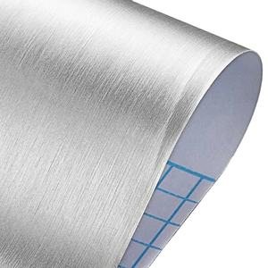 Papel de contacto de <span class=keywords><strong>acero</strong></span> inoxidable metálico plateado para refrigeradores y otros muebles, pegatinas de papel tapiz de película de <span class=keywords><strong>vinilo</strong></span> autoadhesivas - Product Image 1
