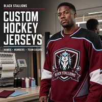 Jersey Hoki Es Model Baru 100% Poliester Bahan Mesh Seragam Tim Pakaian Olahraga Bernapas Warna Kontras Kaos Jersey Hoki Es