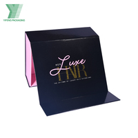 Caja de Regalo de Lujo con Cierre Magnético para Cosméticos, con Papel Brillante Personalizado, Caja de Almacenamiento Plegable para Pelucas, con Espejo
