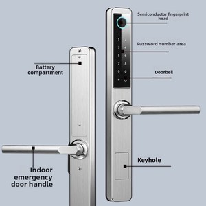 Cerradura de Embutir Inteligente de Acero Inoxidable para Exteriores, Impermeable, con Huella Dactilar, para Puerta Corredera de Aluminio con Aislamiento Térmico, para el Hogar - Product Image 1