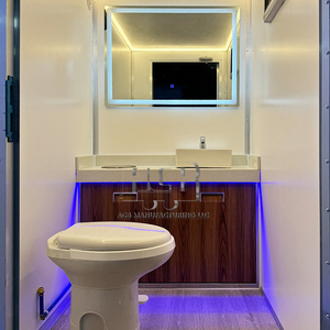 Remorque de toilette portable de luxe en acier à 4 stations 7 'X 14' Style chinois pour la cuisine extérieure Accès de luxe à la salle de bain - Product Image 5