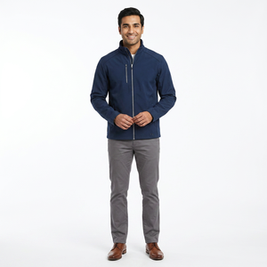Veste Softshell en toile personnalisée 2026 pour hommes, 100% polyester, col montant, OEM, prix bas, hiver - Product Image 1