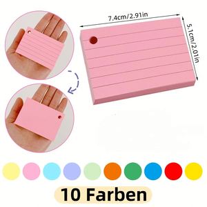 Bloc de Notas A8 Multicolor con Líneas Horizontales, Tarjetas de Palabras de Color Sólido Portátiles para Estudio y Oficina, Esencial - Product Image 2