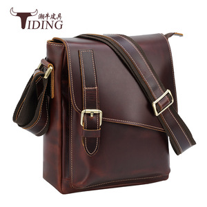 Bolso bandolera para hombre Tiding, de cuero genuino, gran capacidad, duradero, para uso diario. - Product Image 1