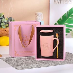 Lot de tasses à café en céramique uniques pour la Saint-Valentin, avec cuillère, coffret cadeau, souvenirs de mariage pour invités, personnalisables UV, durables - Product Image 4