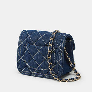 Bolso de Mano de Moda para Mujer, Nuevo Bolso Tipo Saddle con Cadena y Cierre de Diamantes a Cuadros - Product Image 2