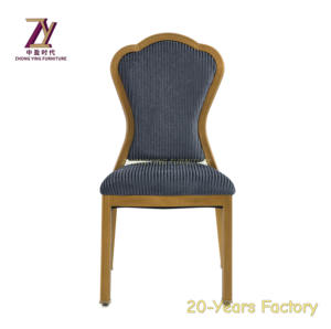 Chaises de banquet empilables en métal avec support en fer doré pour hôtels et mariages, portables et pour les repas en plein air, vente directe d'usine - Product Image 2