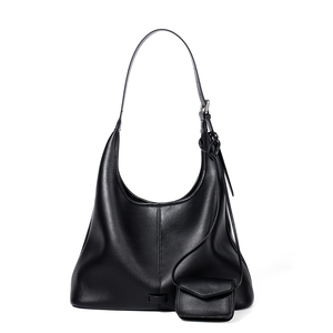 Borsa a Mezzaluna in PU Nero con Logo Personalizzato, Borsa a Tracolla Trendy Y2K, Fornitore di <span class=keywords><strong>Borse</strong></span> a Mezzaluna - Product Image 1