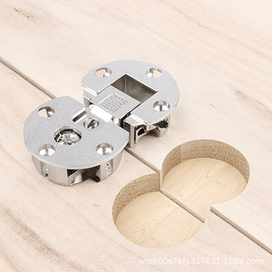 Bisagra oculta abatible ajustable de aleación de zinc para muebles, montaje empotrado con niquelado JNT-186 - Product Image 2