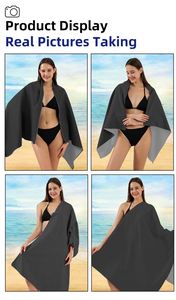 Toalla de Playa Rectangular Ecológica de Microfibra de Secado Rápido - Product Image 3