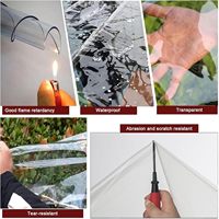 Lona de Poliéster Transparente Laminada con PVC, Impermeable, con Ojales, para Invernadero o Patio