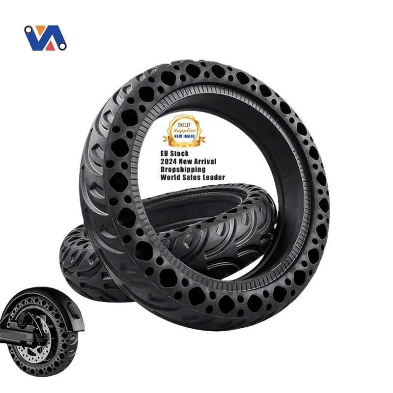 New Image EU Stock 8.5 Inch Black Honeycomb Solid Rubber Tire Electric Scooter Tubeless Shock Absorber Scooter 8 1/2 Solid Tires