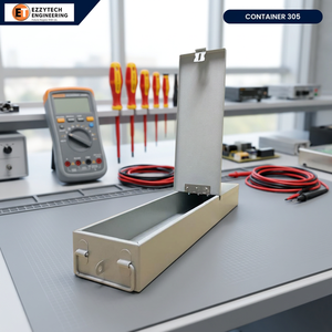 Industrial Electrical Equipment Storage <b>Box</b> ET Container 305 with Lockable Latch Powder Coated Metal Utility Toolbox - Product Image 1