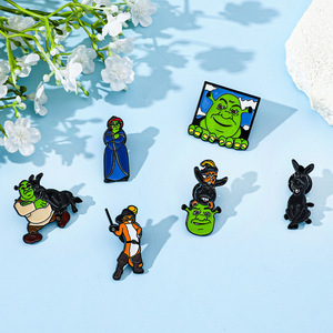 Vente chaude, populaire en Europe et en Amérique, dessin animé populaire, <span class=keywords><strong>Shrek</strong></span> Donkey, pour épinglette en émail, badges en métal pour vêtements, broche, accessoires - Product Image 2