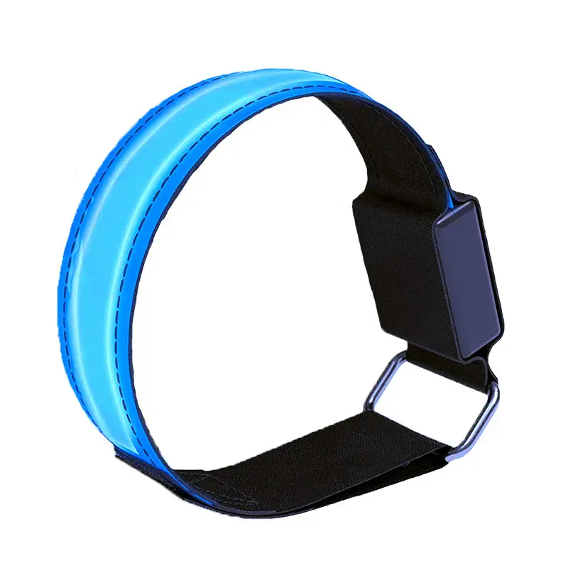 제조 업체 도매 스포츠 안전 라이트 사용자 정의 로고 실행 LED 손목 밴드