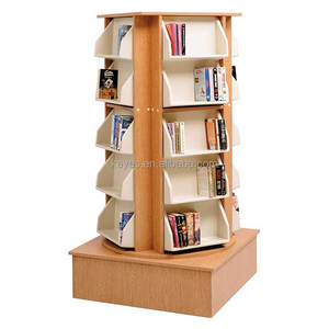 <span class=keywords><strong>Présentoir</strong></span> de <span class=keywords><strong>livre</strong></span> rotatif en bois sur pied de <span class=keywords><strong>bibliothèque</strong></span> de magasin de détail personnalisé - Product Image 5