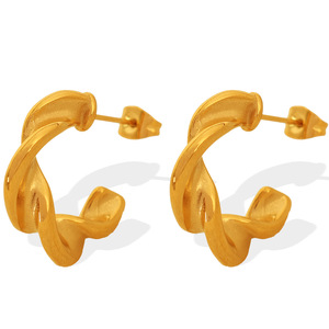 <b>Cuff</b> <b>Earrings</b> Gold Twisted Geometric Design Zinc Alloy Fashion Jewelry - Product Image 5