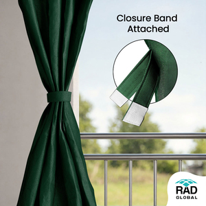 Forest Green Eyelet Outdoor Curtains 325 GSM with Heavy Duty Weather Resistant Fabric for Rich Privacy and Elegant Patio Balcony - Product Image 2