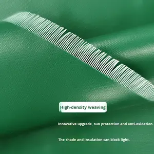 Toile de bâche PVC épaisse 400g anti-UV imperméable enduite, tissu brocart, protection solaire, accessoires de toile de bâche cargo verte résistante à la pluie - Product Image 2
