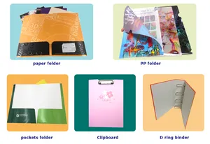 Folders With Pockets Custom Design Glossy UV Letter Size School Document Company A4 File Paper Double Pockets Presentation Folder With Card Slot