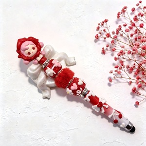 Bolígrafo de cuentas DIY de diseño original y alta estética, con cuentas pintadas a mano con efecto de aceite pesado, de plástico, con diseño de muñeca adorable, de China - Product Image 1