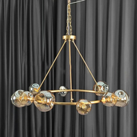 Lustres suspendus de luxe sur mesure pour hall d'hôtel, grands luminaires modernes en verre et cristal doré pour plafond