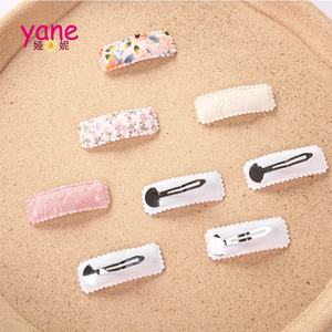 Klip rambut manis terbaru untuk anak perempuan dengan bordir seni dan cetakan bunga klip jepret persegi untuk bayi - Product Image 3