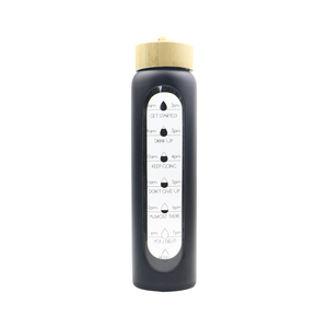 Bouteille d'eau <span class=keywords><strong>en</strong></span> verre borosilicate trempé de 1000 ml avec couvercle et étui de protection, résistante aux chutes de 1,5 m sur béton, sans BPA - Product Image 3