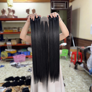 Fabricant de tissages de cheveux humains vietnamiens en gros, extensions de cheveux Remy naturels 100% bruts, export en vrac - Product Image 1