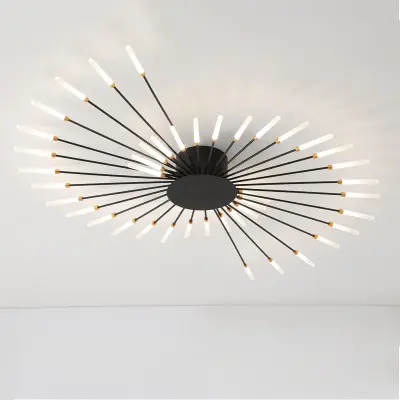 Modern Fireworks Chandelier  LED ceiling Pendant Light in gold or Black Golden color for living room bedroom